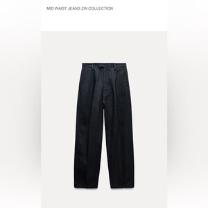 Zara women mid waist indigo wide leg jeans. NWOT